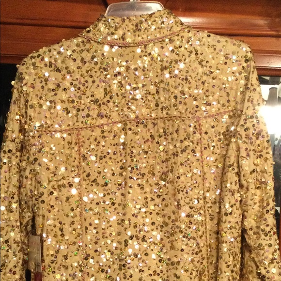 Stunning Gold Sequence top/jacket NEW w Tags - Picture 4 of 5